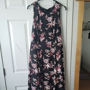Formal Sleeveless Floral Maxi Dress with Full Skirt